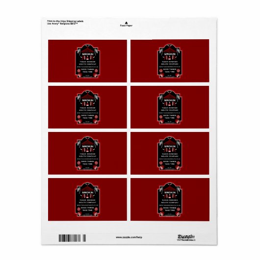 Boeren verkopen rookvlees etiket (Full Sheet)