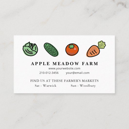 Boeren verkopen wit Boerderij Visitekaartje (Achterkant)