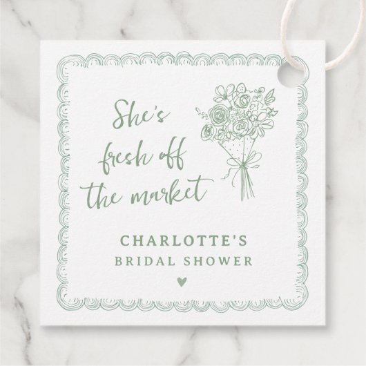 Boeren vers van de markt Bruids douche Bedankjes Labels (Achterkant)