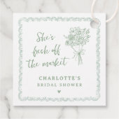 Boeren verse bruidsmeubelmarkt bruiloftdouche bedankjes labels (Achterkant)