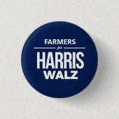 Boeren voor Harris Walz Ronde Button 3,2 Cm (Voorkant)