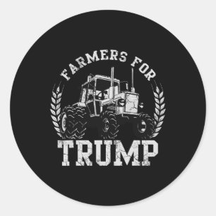 Boeren voor Trump 2024 Verkiezing Boer USA Ronde Sticker