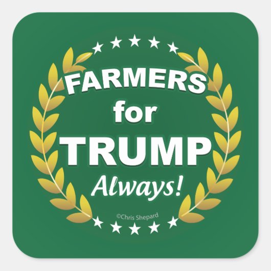 Boeren voor Trump! Altijd! Vierkante Sticker (Voorkant)