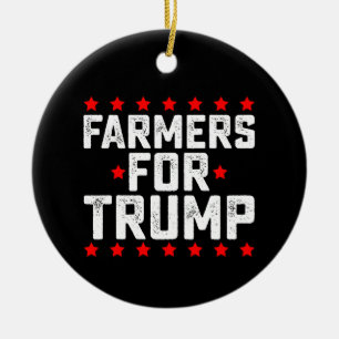 Boeren voor Trump presidentsverkiezingen Vintage Keramisch Ornament