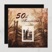 boerenbedrijf in westerse stijl 50ste huwelijksver kaart (Voorkant / Achterkant)