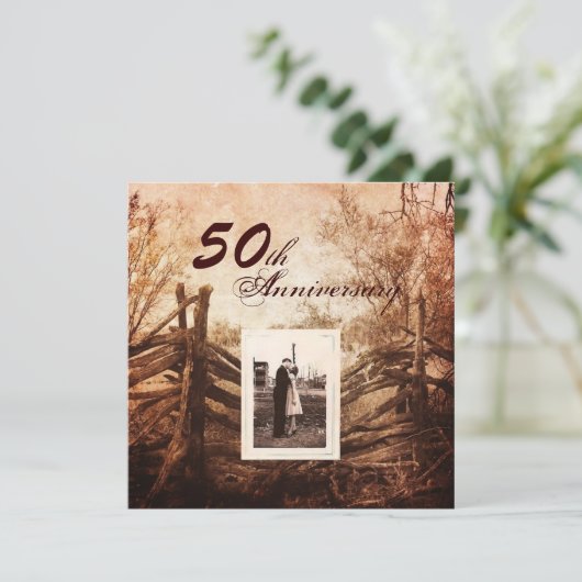 boerenbedrijf in westerse stijl 50ste huwelijksver kaart (Staand voorkant)