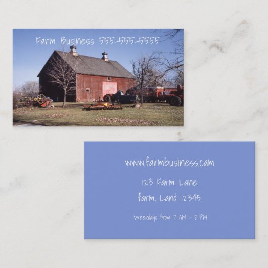 Boerenboerderij Uitrusting Boerderij Landschap Visitekaartje (Voorkant / Achterkant)