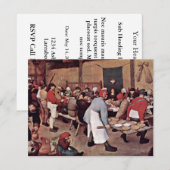 Boerenbruiloft door Bruegel de Oude Pieter Kaart (Voorkant / Achterkant)