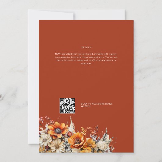 Boerenbruiloft in schuur | Herfst verbrande sinaas Kaart (Achterkant)