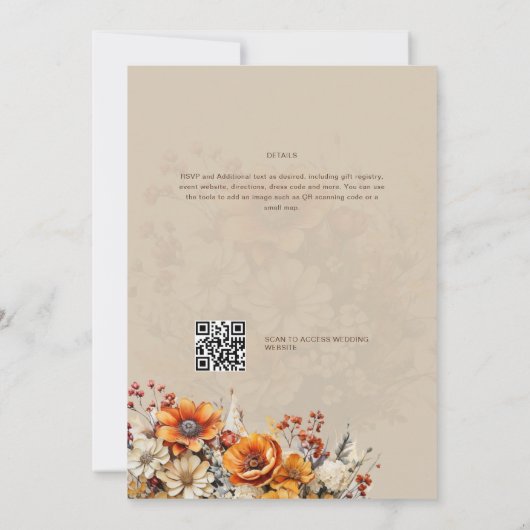 Boerenbruiloft in schuur | Herfst verbrande sinaas Kaart (Achterkant)