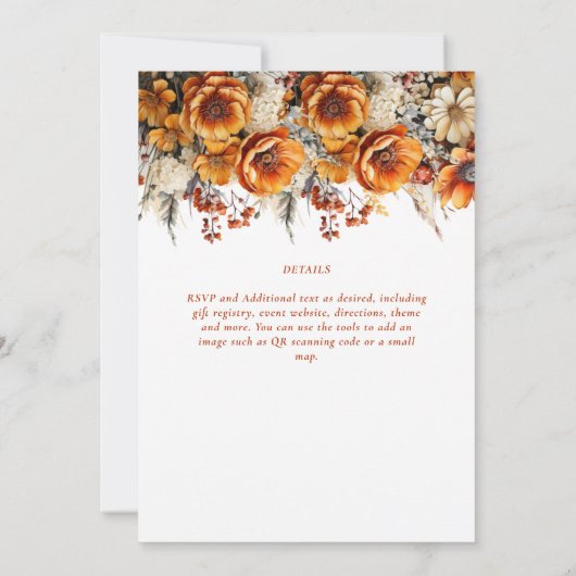 Boerenbruiloft in schuur | Herfst verbrande sinaas Kaart (Achterkant)