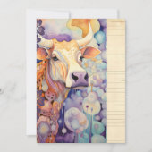 Boerenbruiloft koe paars kaart (Voorkant)