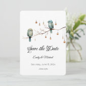 Boerenbruiloft Liefdesvogels Save the Date (Staand voorkant)