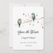 Boerenbruiloft Liefdesvogels Save the Date (Voorkant)