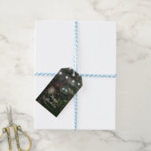 Boerenbruiloft met liefdes vogels tussen de bomen cadeaulabel (Met Touw)