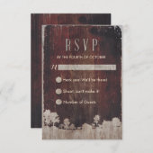 Boerenbruiloft RSVP in rustieke schuurstijl (Voorkant / Achterkant)
