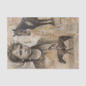 Boerendochter met paardenontkoppeling tissuepapier (Voorkant)