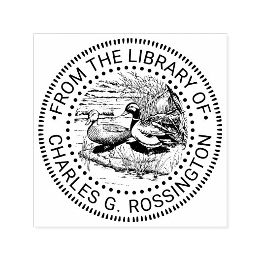 Boereneenden bij de waterkant Bibliotheek Boeknaam Zelfinktende Stempel (Design)