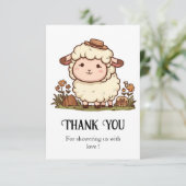 boerenerf  Baby shower Bedankkaart (Staand voorkant)