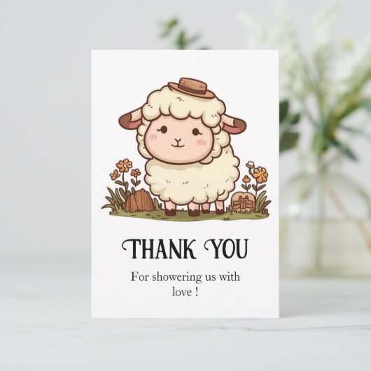 boerenerf  Baby shower Bedankkaart (Staand voorkant)