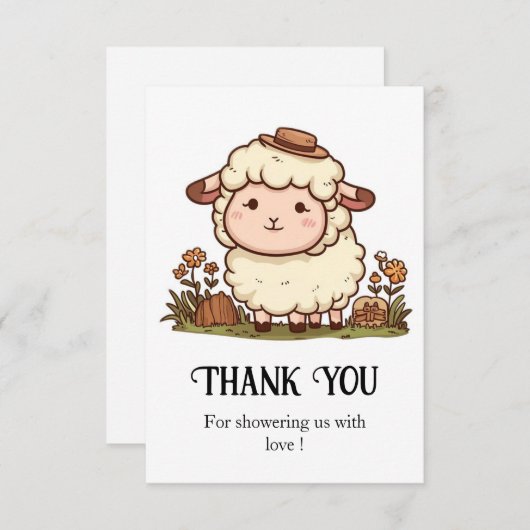 boerenerf  Baby shower Bedankkaart (Voorkant / Achterkant)