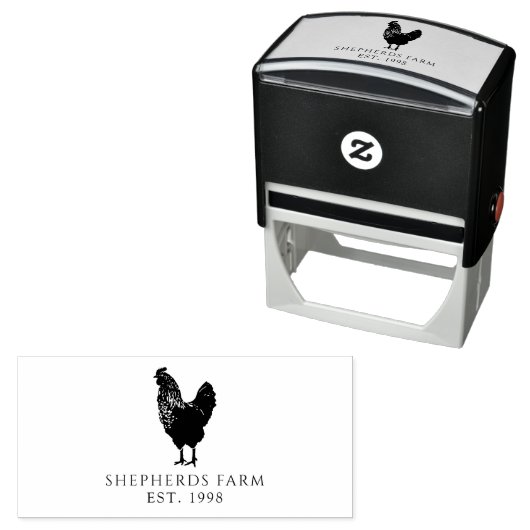 Boerenerf Logo met Retro Haan Zelfinktende Stempel (In situ)