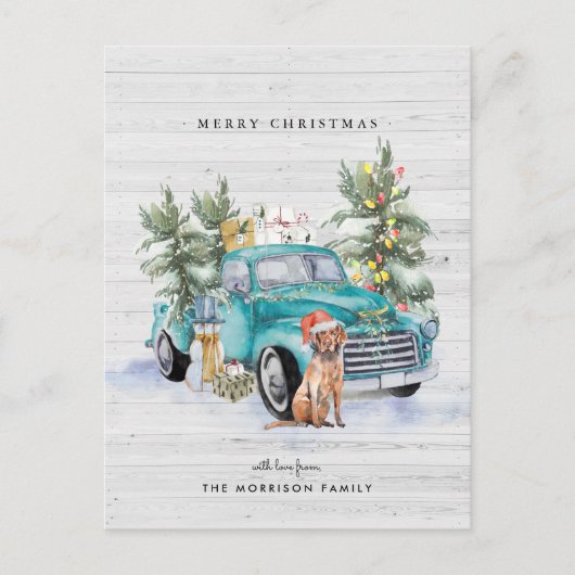 Boerenerf vrachtwagen Kerst Vakantie Briefkaart (Voorkant)