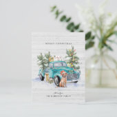 Boerenerf vrachtwagen Kerst Vakantie Briefkaart (Staand voorkant)