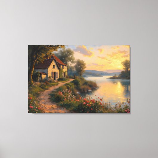 Boerenerf Zonsopgang Landschap Canvas Afdruk (Voorkant)