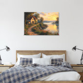 Boerenerf Zonsopgang Landschap Canvas Afdruk (Insitu (Slaapkamer))