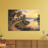 Boerenerf Zonsopgang Landschap Canvas Afdruk (Insitu (Woonkamer))