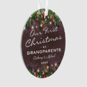 Boerenerstkerstmis als grootouders ornament (voorkant)