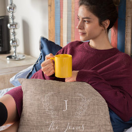  boerenfamilie, monogrammen burlap kussen