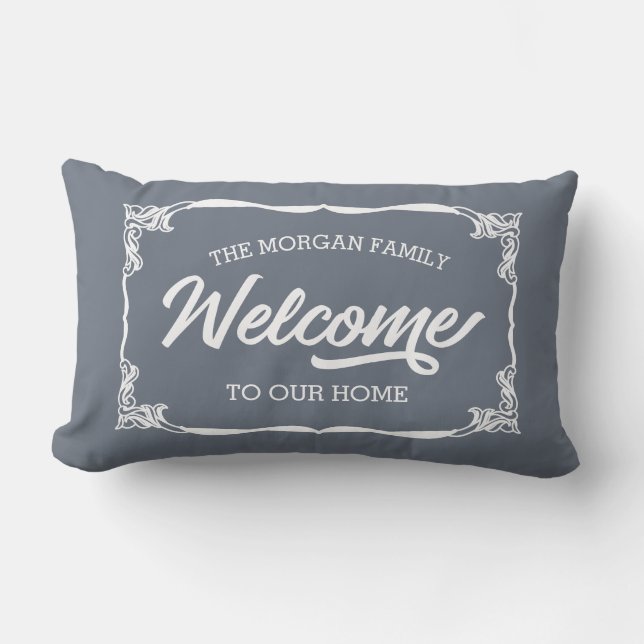 boerengezin welkom monogram kussen (Voorkant)