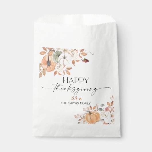 Boerengroentepompoen Thanksgiving-diner Favorzakki Bedankzakje (Voorkant)
