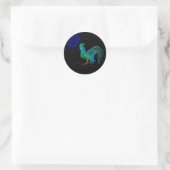 Boerenhaan (Zwart) Ronde Sticker (Tas)