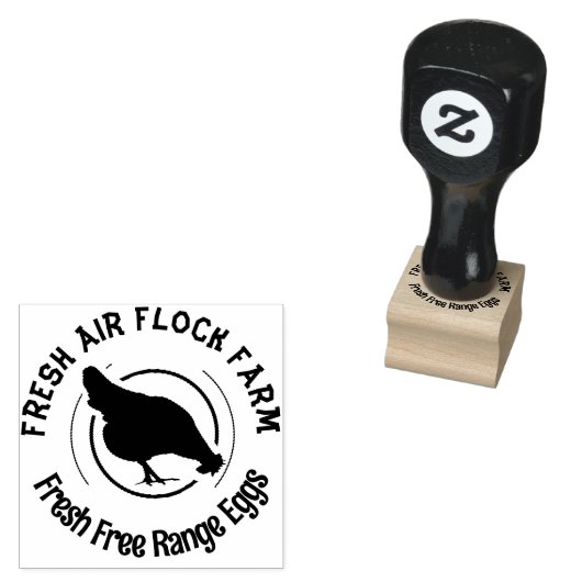 boerenhoen | gepersonaliseerd ei rubberstempel (Gestempeld)