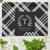 Boerenhoeve familienaam monogram krans theedoek (Gevouwen)