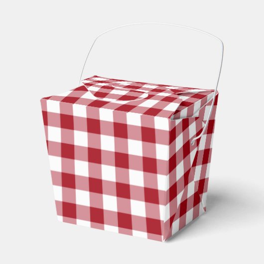 Boerenhoeve Rood Geruit Patroon Bedankdoosjes (Voorkant Zijde)