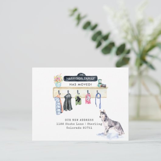 boerenhond | Mudroom Moving Aankondiging Briefkaar (Staand voorkant)