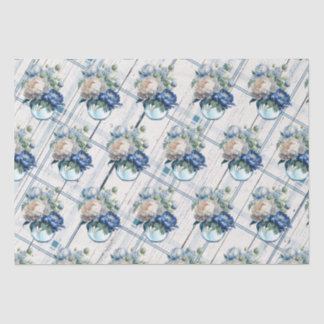  boerenhuis Blue Pset Peony Flowers Multi Tissuepapier