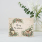 Boerenhuis Kerstmis Feestdagenkaart (Staand voorkant)