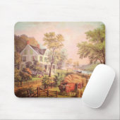 Boerenhuis Oogst Mousepad Muismat (Met muis)