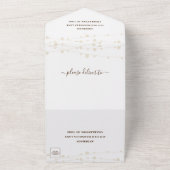 Boerenhuis Slingerlichtjes Bruiloft All In One Uitnodiging (Buitenkant)