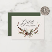 boerenhuisje met botanische bruiloft notitiekaartje (Voorkant / Achterkant in situ)