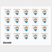 boerenjongen vierkante sticker (Vel)