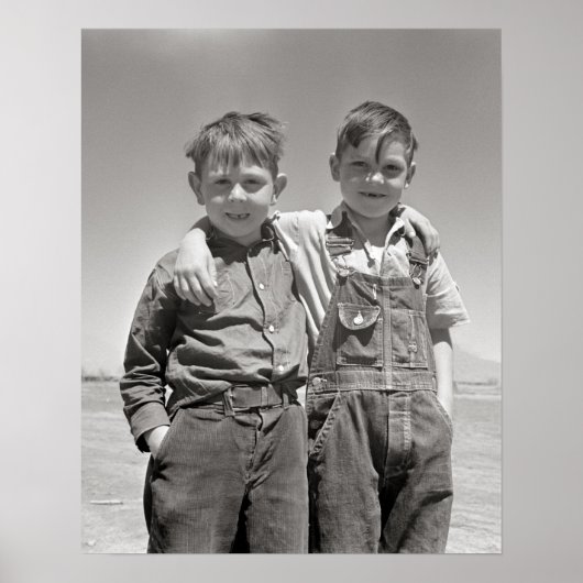 Boerenjongens, 1936. Oude foto Poster (Voorkant)