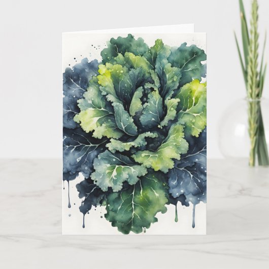 Boerenkool - Waterverf bloemen Kaart (Voorkant)
