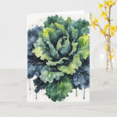 Boerenkool - Waterverf bloemen Kaart (Gele Bloem)