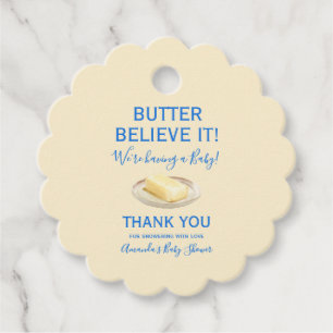 Boerenkost Boter Geel Blauw Baby Shower Bedankjes Labels
